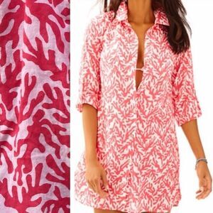 Lilly Pulitzer Captiva Tunic Coverup‎ Island Coral Size S Vacation Beach Cruise